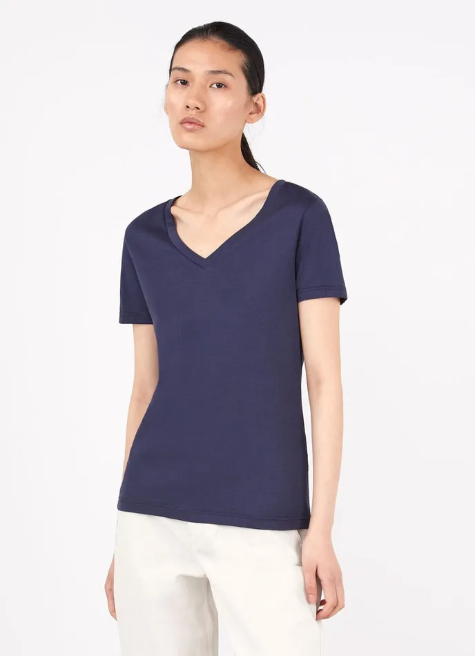 V Neck Tshirt Navy Women SUNSPEL Tshirts and Tops