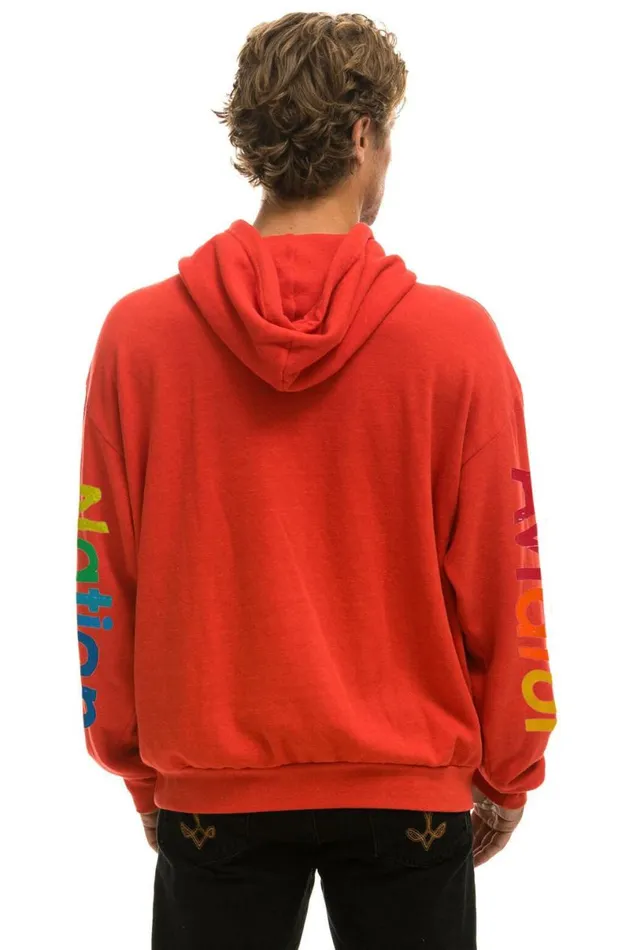 Vail Relaxed Pullover Hoodie 8211 Red WomenMen Aviator Nation Hoodies