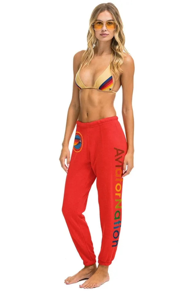 Vail Sweatpants 8211 Red Women Aviator Nation Sweatpants