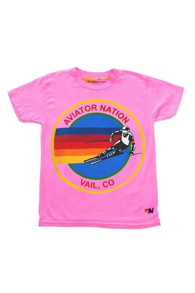 Vail Tee 8211 Neon Pink Kids Aviator Nation Tees