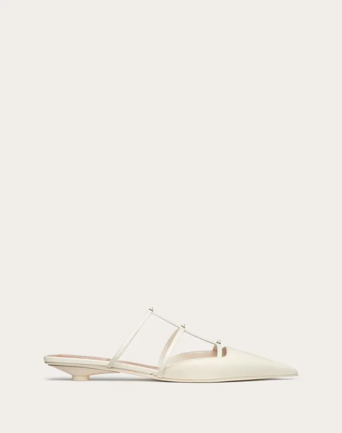 Valentino Ballerinas Woman Rockstud Wispy Calfskin Mule 20mm For Woman In Rosso Valentino Rosso Valentino Valentino Ballerinas Woman Rockstud Wispy Calfskin Mule 20mm For Woman In Rosso Valentino Rosso Valentino