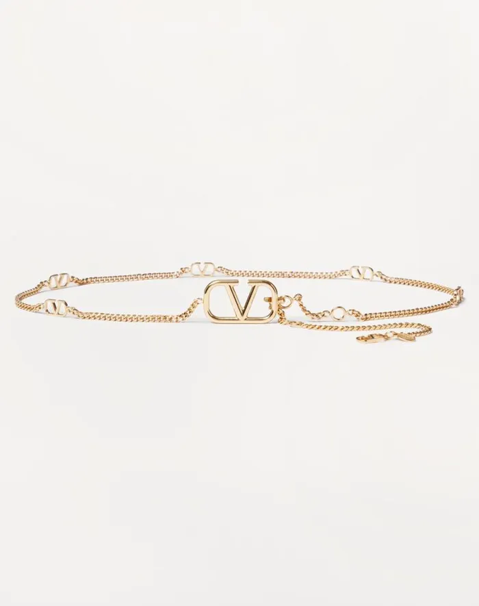 Valentino Belts Woman Vlogo Signature Chain Belt For Woman In Gold Gold