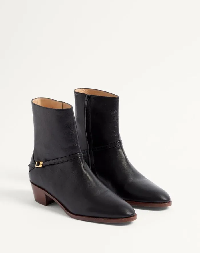 Valentino Boots Man Pat Ankle Boot In Kidskin For Man In Black Black Valentino Boots Man Pat Ankle Boot In Kidskin For Man In Black Black