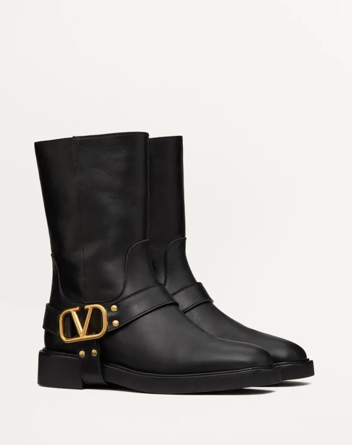 Valentino Boots Woman Vlogo Signature Calfskin Ankle Boot 30mm For Woman In Black Black Valentino Boots Woman Vlogo Signature Calfskin Ankle Boot 30mm For Woman In Black Black