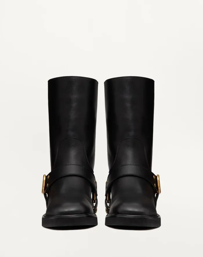 Valentino Boots Woman Vlogo Signature Calfskin Ankle Boot 30mm For Woman In Black Black Valentino Boots Woman Vlogo Signature Calfskin Ankle Boot 30mm For Woman In Black Black