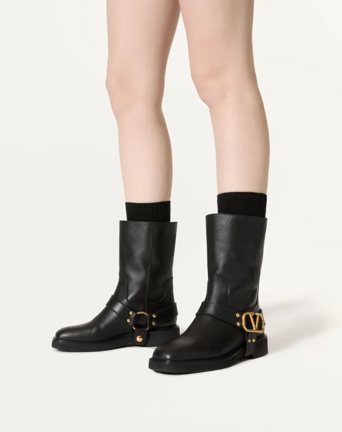 Valentino Boots Woman Vlogo Signature Calfskin Ankle Boot 30mm For Woman In Black Black Valentino Boots Woman Vlogo Signature Calfskin Ankle Boot 30mm For Woman In Black Black