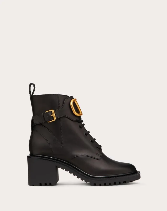 Valentino Boots Woman Vlogo Signature Calfskin Combat Boot 70 Mm For Woman In Black Black Valentino Boots Woman Vlogo Signature Calfskin Combat Boot 70 Mm For Woman In Black Black