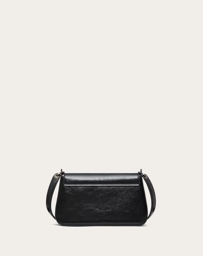 Valentino Clutches Woman Vlogo The Bold Edition Mini Shoulder Bag In Shiny Calfskin For Woman In Black Black Valentino Clutches Woman Vlogo The Bold Edition Mini Shoulder Bag In Shiny Calfskin For Woman In Black Black