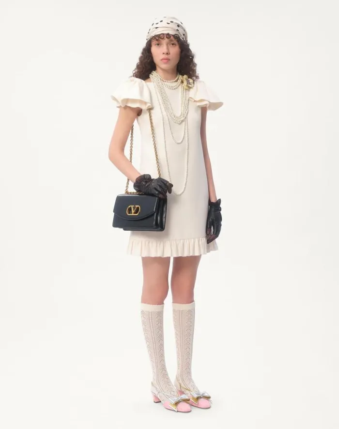 Valentino Dresses Woman Crepe Couture Short Dress For Woman In Ivory Ivory Valentino Dresses Woman Crepe Couture Short Dress For Woman In Ivory Ivory