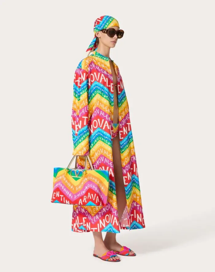 Valentino Dresses Woman Valentino Chevron Popeline Midi Dress24 For Woman In Multicolor Multicolor Valentino Dresses Woman Valentino Chevron Popeline Midi Dress24 For Woman In Multicolor Multicolor