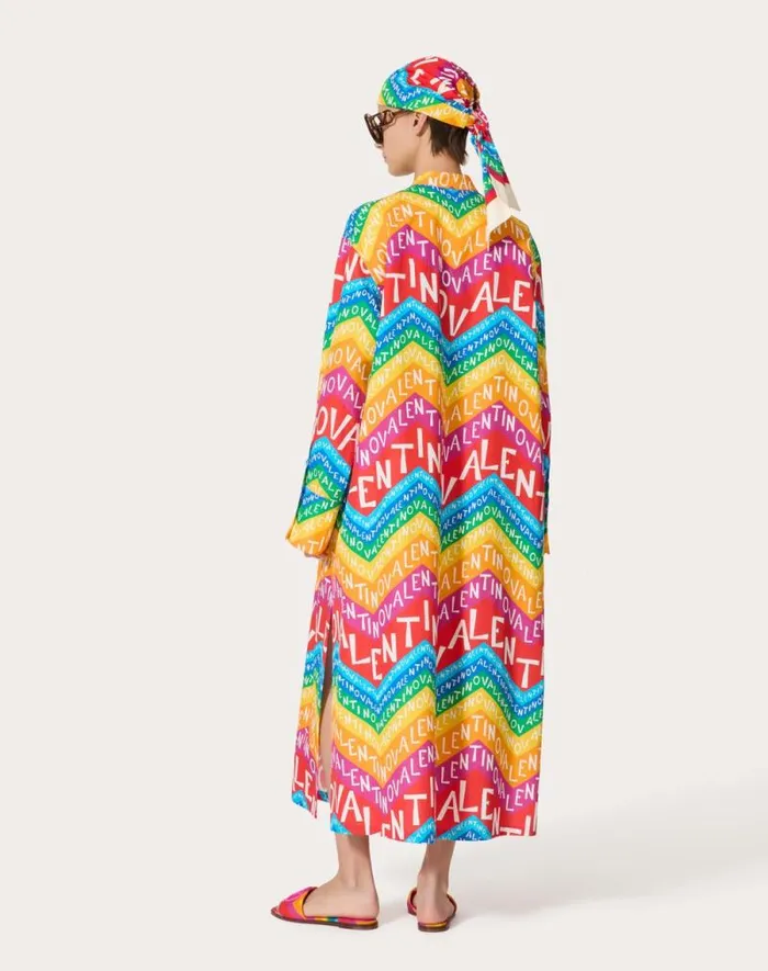 Valentino Dresses Woman Valentino Chevron Popeline Midi Dress24 For Woman In Multicolor Multicolor Valentino Dresses Woman Valentino Chevron Popeline Midi Dress24 For Woman In Multicolor Multicolor