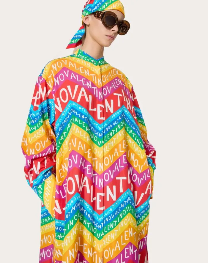 Valentino Dresses Woman Valentino Chevron Popeline Midi Dress24 For Woman In Multicolor Multicolor Valentino Dresses Woman Valentino Chevron Popeline Midi Dress24 For Woman In Multicolor Multicolor