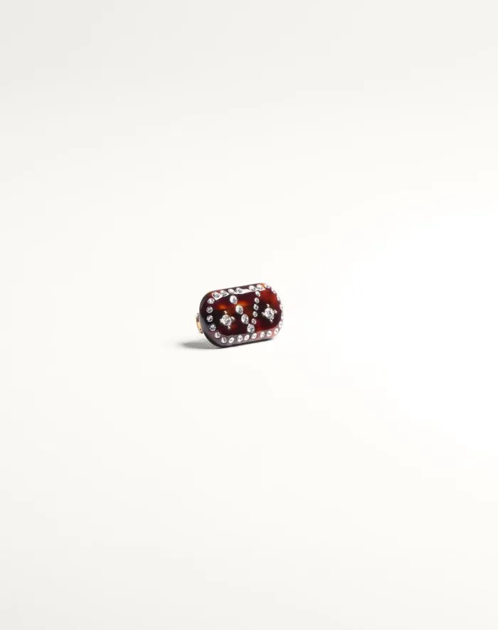 Valentino Hair Accessories Woman Vlogo Signature Hair Clip In Resin Metal And Crystals For Woman In Multicolor Multicolor