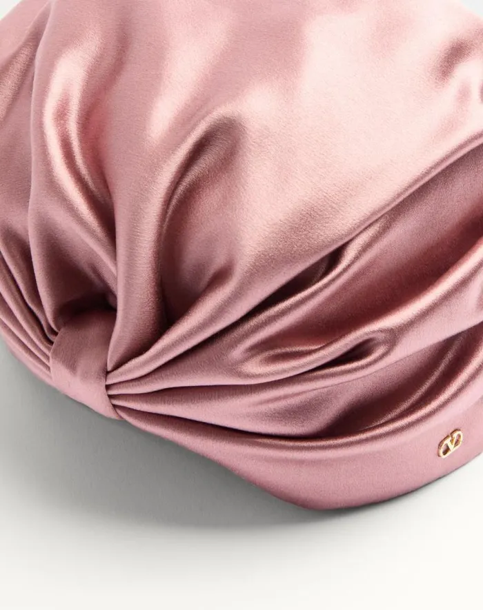 Valentino Hats And Gloves Woman Silk Turban Scarf For Woman In Goldpink Goldpink Valentino Hats And Gloves Woman Silk Turban Scarf For Woman In Goldpink Goldpink