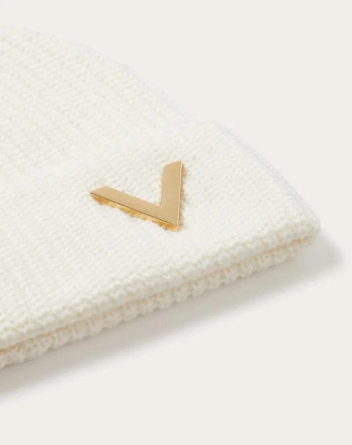 Valentino Hats And Gloves Woman Valentino Cashmere Beanie For Woman In Camel Camel Valentino Hats And Gloves Woman Valentino Cashmere Beanie For Woman In Camel Camel