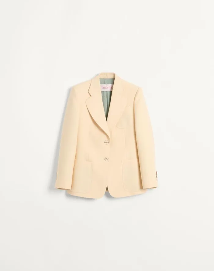 Valentino Jackets And Blazers Woman Crepe Couture Blazer For Woman In Celestial Blue Celestial Blue Valentino Jackets And Blazers Woman Crepe Couture Blazer For Woman In Celestial Blue Celestial Blue