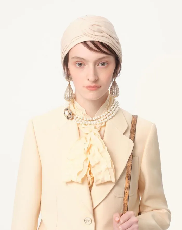Valentino Jackets And Blazers Woman Crepe Couture Blazer For Woman In Celestial Blue Celestial Blue