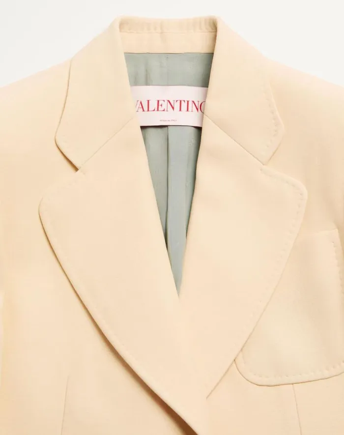Valentino Jackets And Blazers Woman Crepe Couture Blazer For Woman In Celestial Blue Celestial Blue
