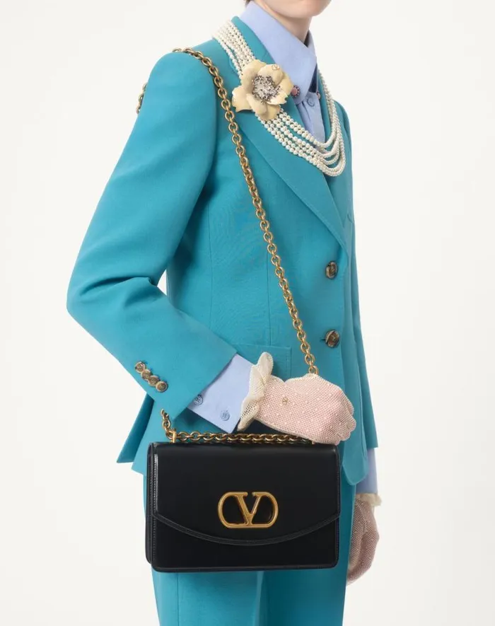 Valentino Jackets And Blazers Woman Crepe Couture Blazer For Woman In Celestial Blue Celestial Blue