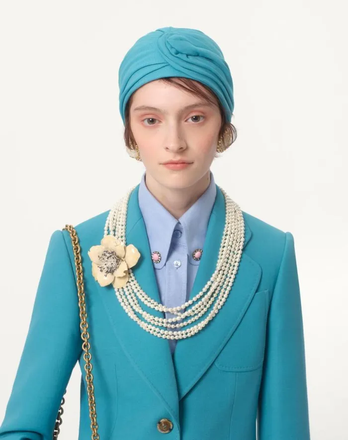 Valentino Jackets And Blazers Woman Crepe Couture Blazer For Woman In Celestial Blue Celestial Blue