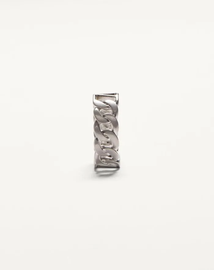 Valentino Jewelry Man Vlogo Signature Metal Ring For Man In Palladium Palladium