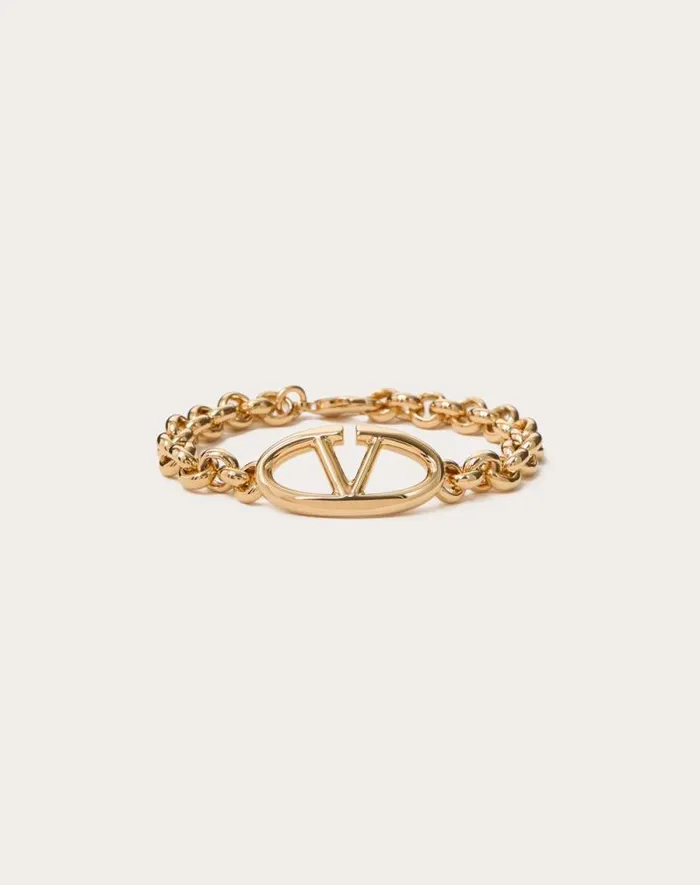 Valentino Jewelry Man Vlogo The Bold Edition Metal Bracelet For Man In Gold Gold