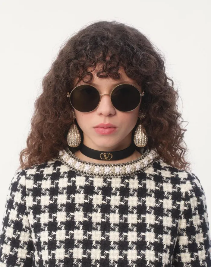 Valentino Jewelry Woman Valentino Garavani Vlogo Signature Leather And Metal Choker For Woman In Black Black