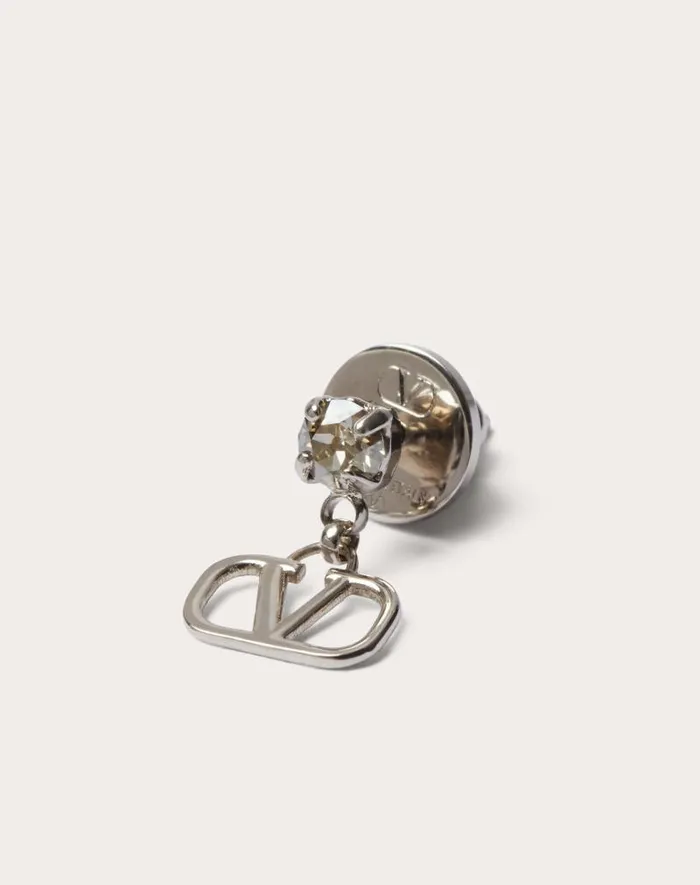 Valentino Jewelry Woman Vlogo Signature Earrings In Metal And Swarovski Crystals For Woman In Gold Gold
