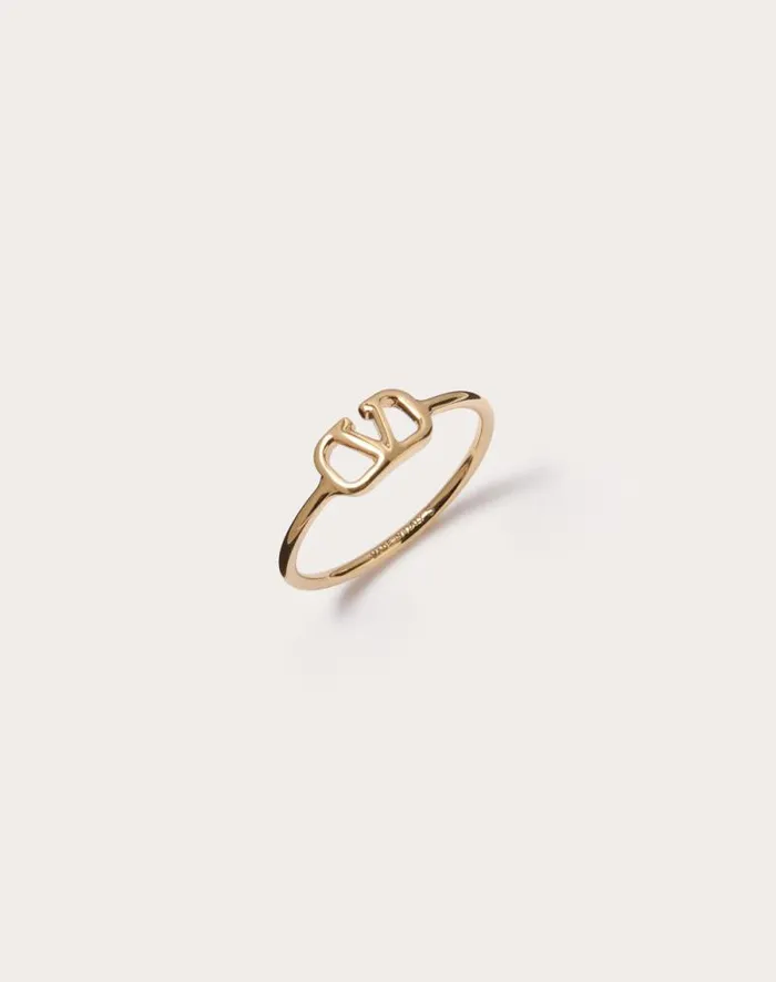 Valentino Jewelry Woman Vlogo Signature Metal Ring For Woman In Gold Gold