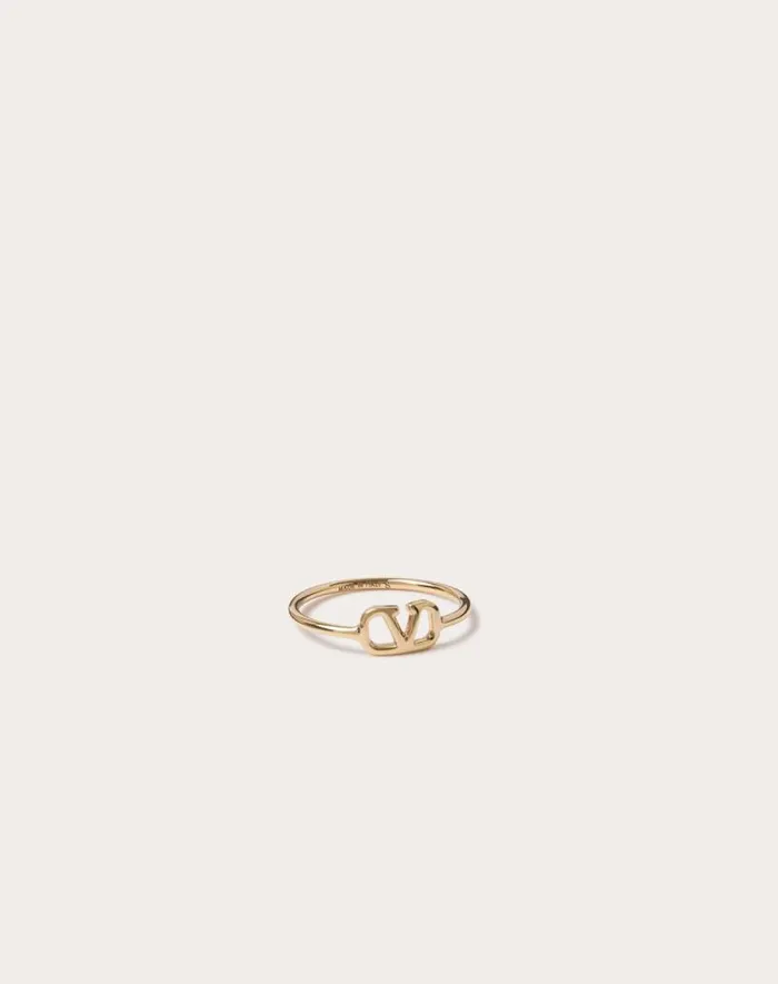 Valentino Jewelry Woman Vlogo Signature Metal Ring For Woman In Gold Gold Valentino Jewelry Woman Vlogo Signature Metal Ring For Woman In Gold Gold