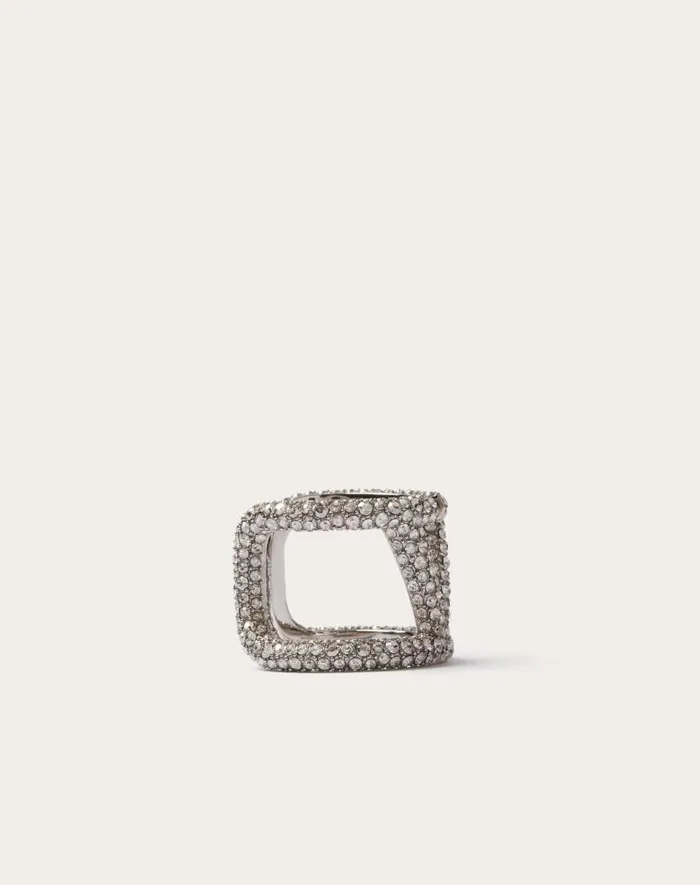 Valentino Jewelry Woman Vlogo Signature Ring In Metal And Swarovski Crystals For Woman In Goldcrystal Goldcrystal Valentino Jewelry Woman Vlogo Signature Ring In Metal And Swarovski Crystals For Woman In Goldcrystal Goldcrystal
