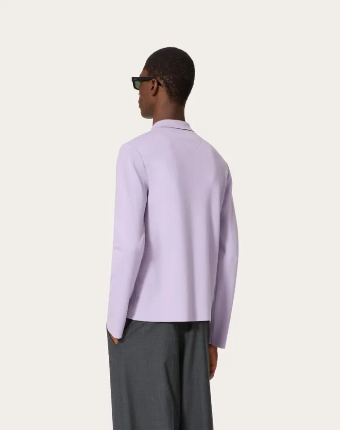 Valentino Knitwear Man Longsleeve Wool Polo Shirt With Vlogo Signature Embroidery For Man In Dark Grey Dark Grey Valentino Knitwear Man Longsleeve Wool Polo Shirt With Vlogo Signature Embroidery For Man In Dark Grey Dark Grey