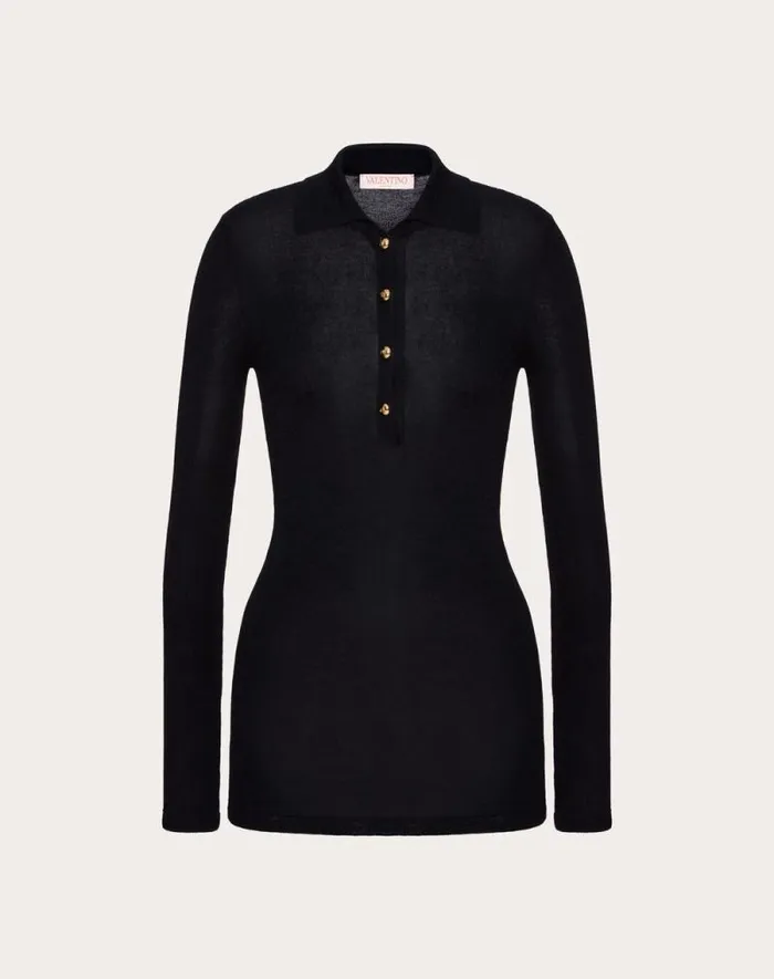 Valentino Knitwear Woman Silk Cashmere Sweater For Woman In Navy Navy