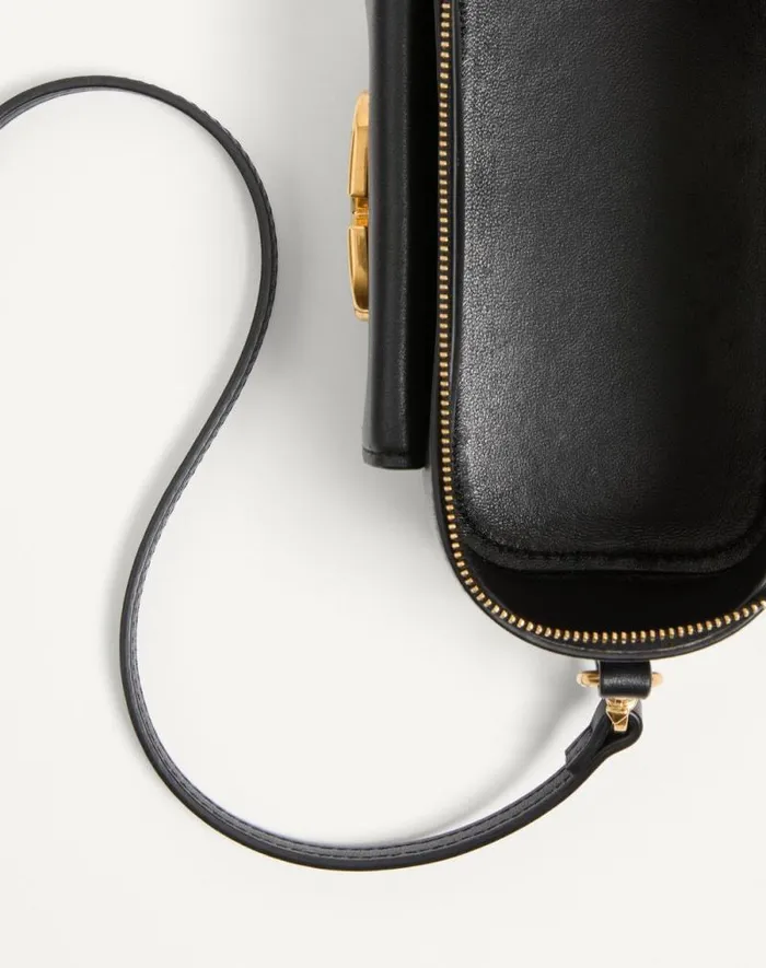 Valentino Mini Bags Woman Loc Mini Handbag In Calfskin For Woman In Black Black Valentino Mini Bags Woman Loc Mini Handbag In Calfskin For Woman In Black Black