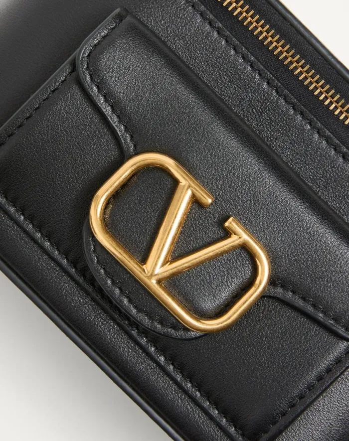 Valentino Mini Bags Woman Loc Mini Handbag In Calfskin For Woman In Black Black Valentino Mini Bags Woman Loc Mini Handbag In Calfskin For Woman In Black Black