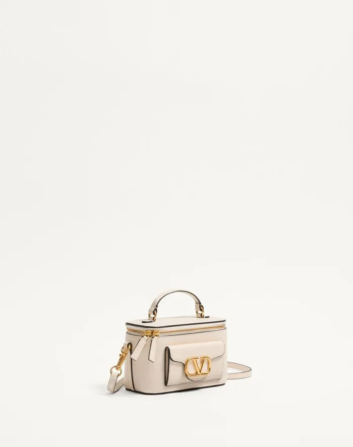 Valentino Mini Bags Woman Loc Mini Handbag In Calfskin For Woman In Black Black Valentino Mini Bags Woman Loc Mini Handbag In Calfskin For Woman In Black Black