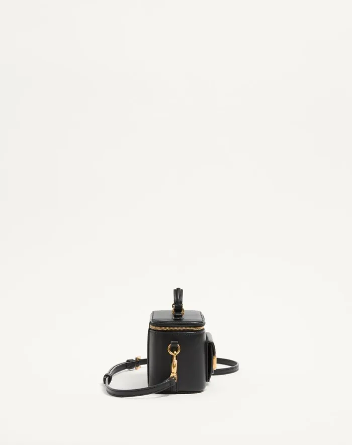 Valentino Mini Bags Woman Loc Mini Handbag In Calfskin For Woman In Black Black Valentino Mini Bags Woman Loc Mini Handbag In Calfskin For Woman In Black Black