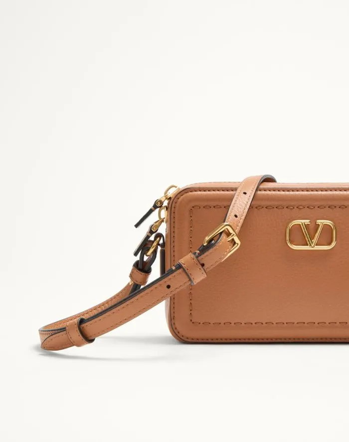Valentino Mini Bags Woman Valentino Garavani Alltime Mini Shoulder Bag In Grainy Calfskin For Woman In Almond Almond Valentino Mini Bags Woman Valentino Garavani Alltime Mini Shoulder Bag In Grainy Calfskin For Woman In Almond Almond