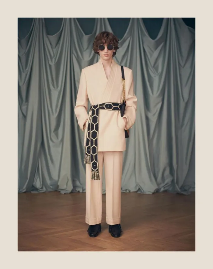 Valentino Pants And Shorts Man Wool Gabardine Pants With Turnups For Man In Butter Butter