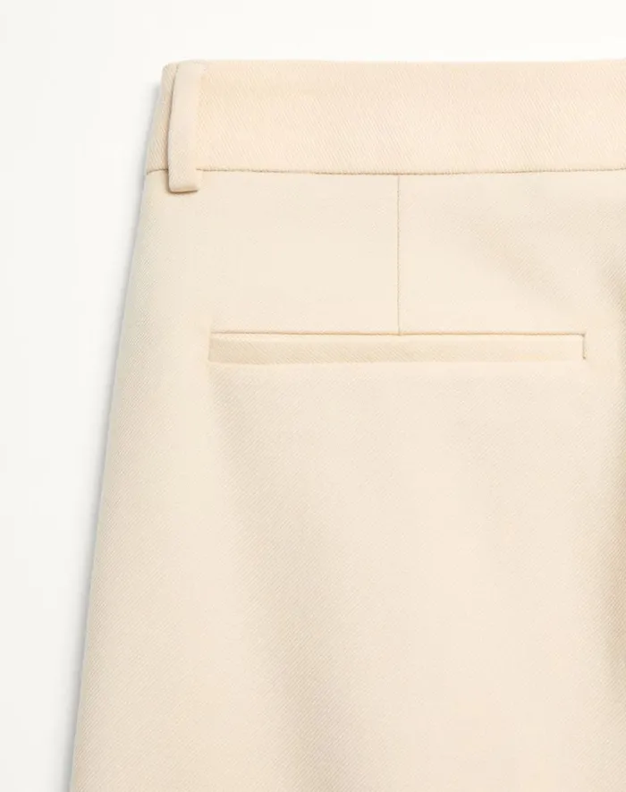 Valentino Pants And Shorts Man Wool Gabardine Pants With Turnups For Man In Butter Butter
