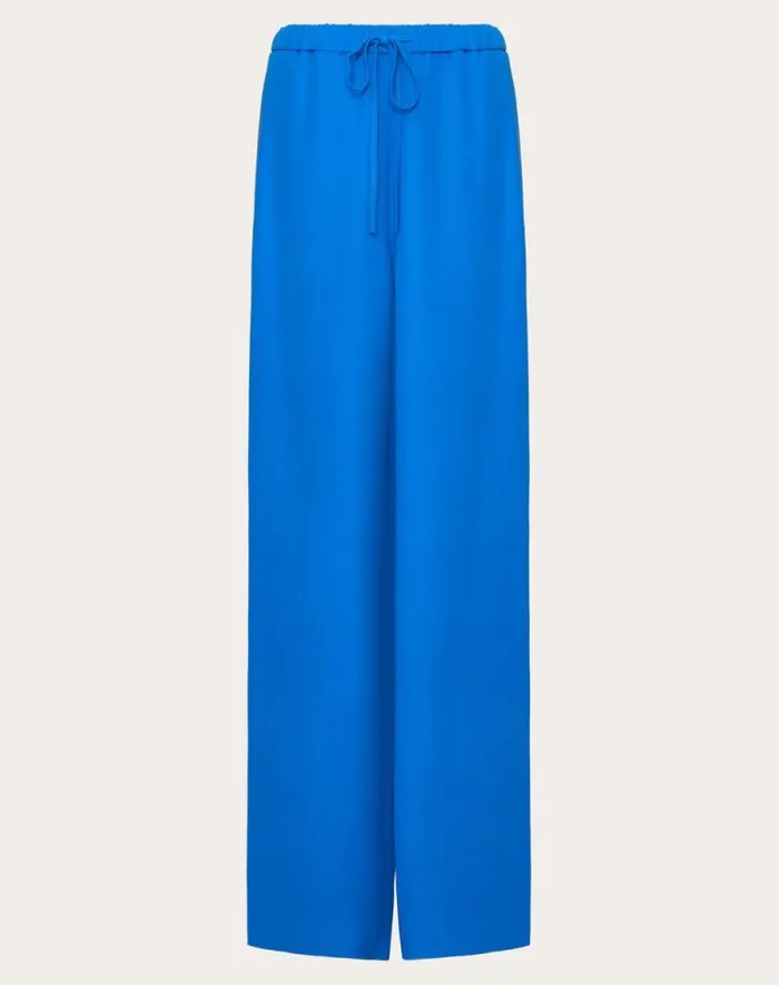 Valentino Pants And Shorts Woman Cady Couture Trousers For Woman In Blue Blue