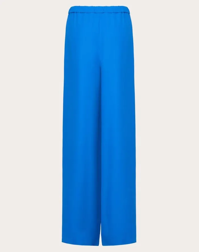 Valentino Pants And Shorts Woman Cady Couture Trousers For Woman In Blue Blue