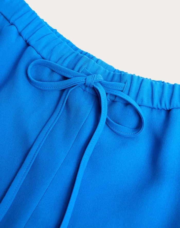 Valentino Pants And Shorts Woman Cady Couture Trousers For Woman In Blue Blue
