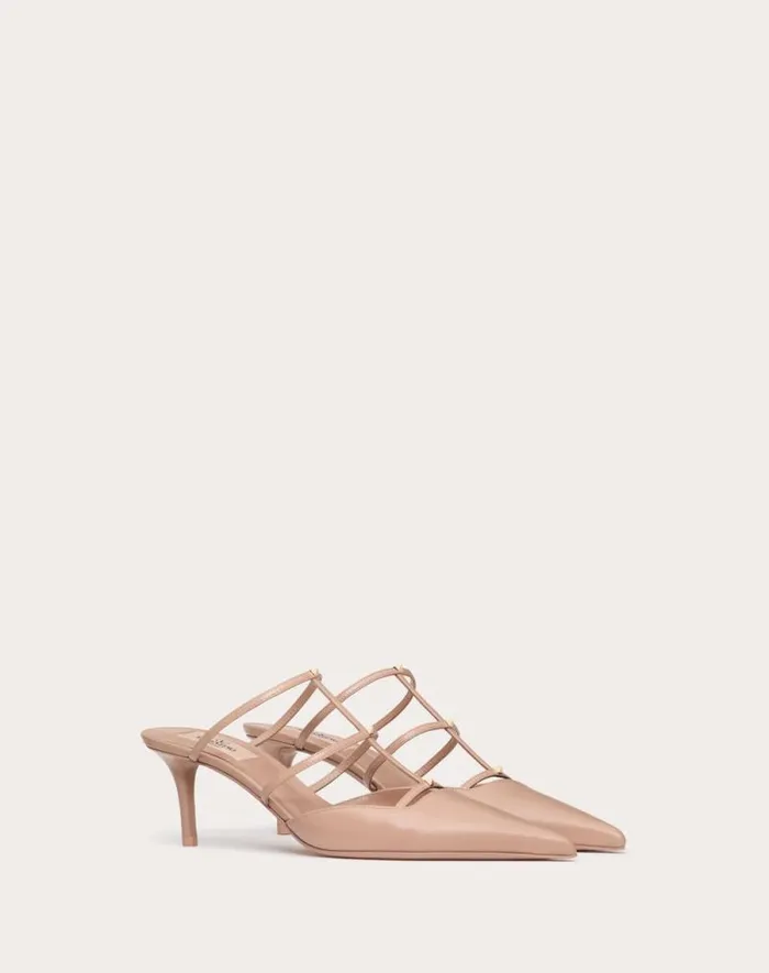Valentino Pumps Woman Rockstud Wispy Calfskin Mule 60mm For Woman In Rose Cannelle Rose Cannelle Valentino Pumps Woman Rockstud Wispy Calfskin Mule 60mm For Woman In Rose Cannelle Rose Cannelle