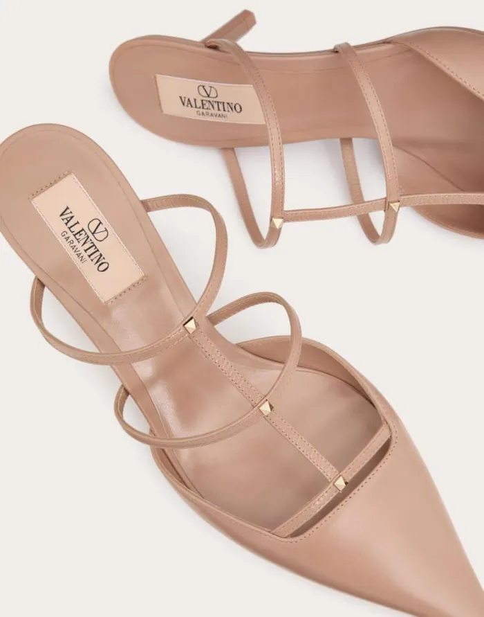 Valentino Pumps Woman Rockstud Wispy Calfskin Mule 60mm For Woman In Rose Cannelle Rose Cannelle Valentino Pumps Woman Rockstud Wispy Calfskin Mule 60mm For Woman In Rose Cannelle Rose Cannelle
