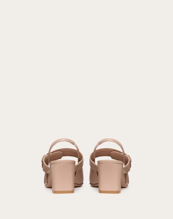 Valentino Pumps Woman Vlogo Locker Maryjane Slingback Pumps In Calfskin 60mm For Woman In Beige Rose Beige Rose