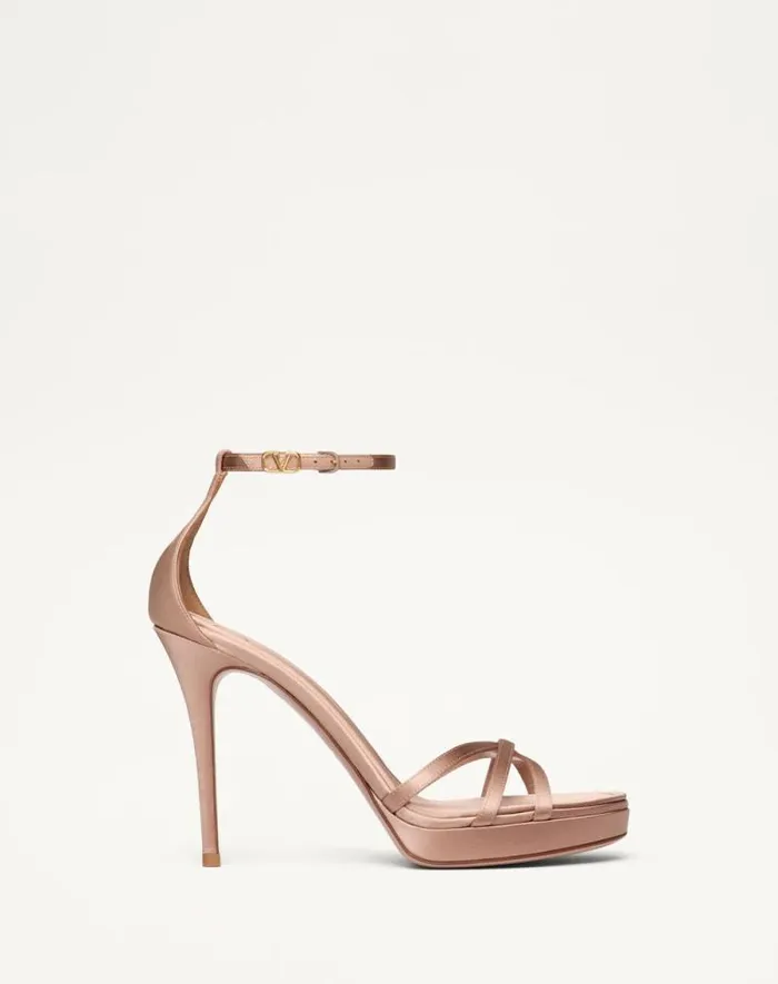 Valentino Sandals Woman Valentino Garavani Eveninglam Satin Platform Sandal 120mm For Woman In Black Black Valentino Sandals Woman Valentino Garavani Eveninglam Satin Platform Sandal 120mm For Woman In Black Black