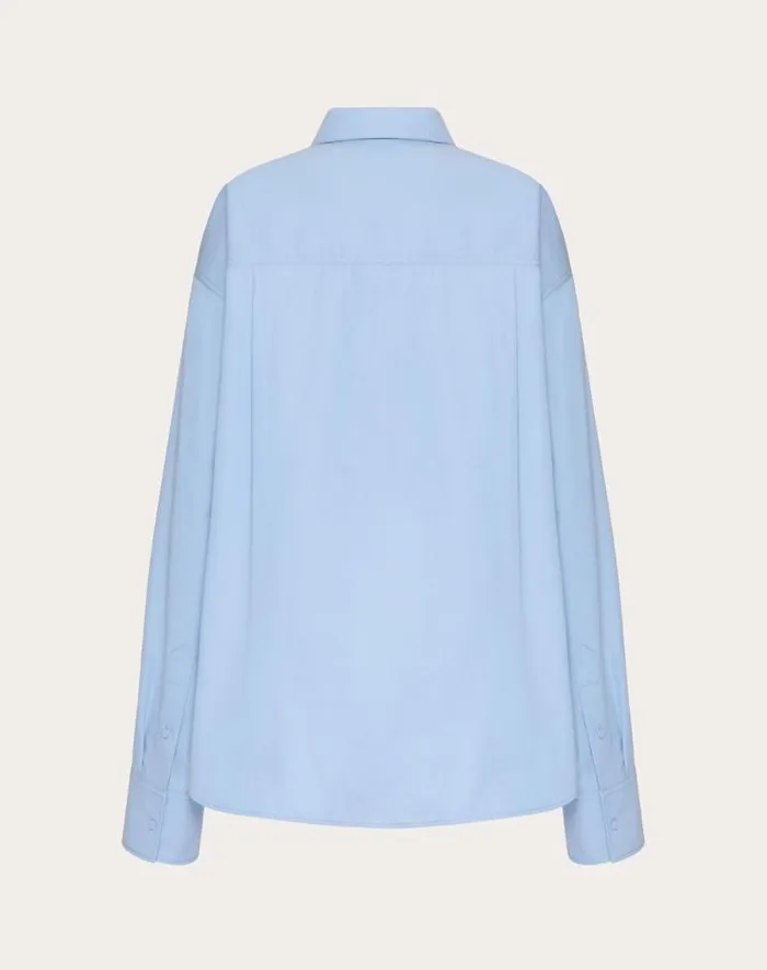Valentino Shirts And Tops Woman Compact Popeline Blouse For Woman In Iris Liliac Iris Liliac Valentino Shirts And Tops Woman Compact Popeline Blouse For Woman In Iris Liliac Iris Liliac