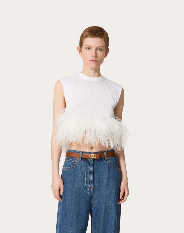 Valentino Shirts And Tops Woman Cotton Jersey Top For Woman In White White Valentino Shirts And Tops Woman Cotton Jersey Top For Woman In White White