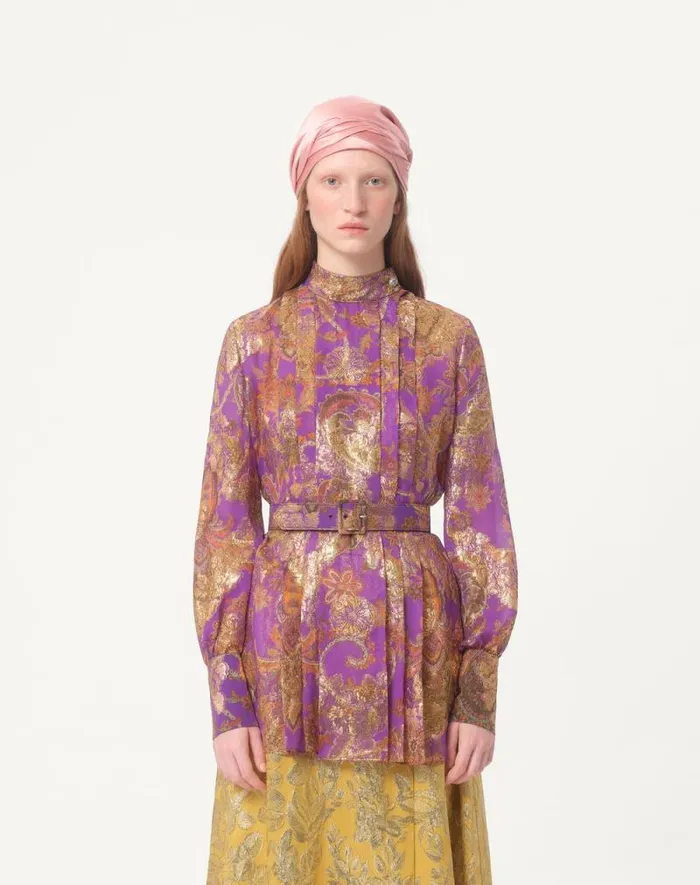 Valentino Shirts And Tops Woman Top In Fil Coupe039 Lame039 Cashmere Apres L039hiver For Woman In Multicolor Multicolor